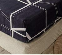 Chickwin Geometry Printed Fitted Sheets Bedding Sheets with Deep Pocket 30cm for Single Double King Bed - Microfibre Soft Shrinkage Fade Resistant Easy Care (Minimalism,150x200x30cm)