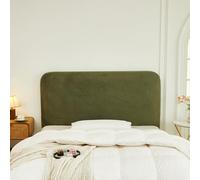 Chickwin Headboard Cover Double Bed, Silver Fox Velvet Headboard Covers Modern All-Inclusive Headboard Protector Cover Universal Stretch Bed - Green, 140-160 CM