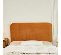 Chickwin Headboard Cover King Size Bed, Silver Fox Velvet Headboard Covers Modern All-Inclusive Headboard Protector Cover Universal Stretch Bed - Orange, 170-190 CM
