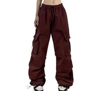 Chickwin Hiking Trousers Women Baggy Lightweight, Hiking Pants Waterproof Loose Summer Cargo Trousers High Waisted Wide Leg Plus Size with Pockets for Walking