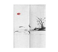 Chickwin Japanese Door Curtain Traditional Chinese Door Curtains, Koi Print Curtain Tapestry, Doorway Curtain for Kitchen Bistro Partition (90x180cm,Ink Painting)