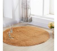 Chickwin Large Fluffy Rugs for Living Room, Large Shaggy Round Rugs Soft Thick Pile Plush Floor Mat with Non Slip Bottom Modern Kids Carpet Play Mat for Bedroom Bedside (Light Brown,40cm)