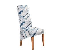 Chickwin Large High Back Dining Chair Covers,Simple Style Chairs Slipcovers Set of 1 2 4 6 8, Elastic Stretch Chair Protectors for Dining Room, Kitchen, Hotel, Wedding (Blue Grey,8 Pieces)