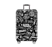 Chickwin Large Travel Suitcase Cover 19-32 Inch, Washable Anti-Scratch Luggage Cover Protectors Prints Elastic Universal Suitcase Protector (Graffiti,S(18-21in))
