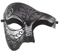 Chickwin Masquerade Masks for Men, Silver Venetian Mask Vintage Phantom of The Opera Mask, Adult Half Face Party Mask for Halloween Christmas Mardi Gras Costume Wedding Cosplay Party