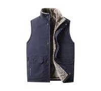 Chickwin Men's Gilet Jacket Lightweight Plus Size, M-7XL Gilets with Pockets for Women Men Outdoor Vest Jacket Sleeveless Fleece Winter Warmer Windproof for Work Fishing (MJ50 Blue,7XL)