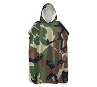 Chickwin Microfibre Changing Robe Towel for Kid Adult Boy, Galaxy Printed Hooded Poncho Swim Beach Towel Light Weight Quick Dry Beach Surfing Swimming Robe (Camouflage Green,80x145cm)