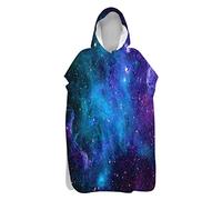 Chickwin Microfibre Changing Robe Towel for Kid Adult Boy, Galaxy Printed Hooded Poncho Swim Beach Towel Light Weight Quick Dry Beach Surfing Swimming Robe (Galaxy,60x110cm)