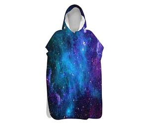 Chickwin Microfibre Changing Robe Towel for Kid Adult Boy, Galaxy Printed Hooded Poncho Swim Beach Towel Light Weight Quick Dry Beach Surfing Swimming Robe (Galaxy,75x145cm)