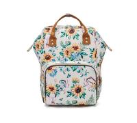 Chickwin Multifunction Baby Nappy Changing Backpack Large Capacity Diaper Bag with Bottle Insulated Bags, Machine Washable, Mom Dad Diaper Bag Tote Durable Travel Backpacks (White,38x28x20cm)