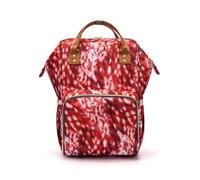 Chickwin Multifunction Baby Nappy Changing Backpack Large Capacity Diaper Bag with Bottle Insulated Bags, Machine Washable, Mom Dad Diaper Bag Tote Durable Travel Backpacks (red,38x28x20cm)