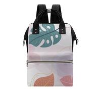 Chickwin Multifunction Baby Nappy Changing Backpack Large Capacity Diaper Bag with Bottle Insulated Bags, Machine Washable, Mom Dad Diaper Bag Tote Durable Travel Backpacks (Leaf,28x40x18cm)
