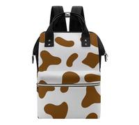 Chickwin Multifunction Baby Nappy Changing Backpack Large Capacity Diaper Bag with Bottle Insulated Bags, Machine Washable, Mom Dad Diaper Bag Tote Durable Travel Backpacks (Cow Spots 6,28x40x18cm)