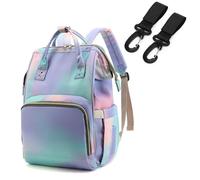 Chickwin Multifunction Baby Nappy Changing Backpack Large Capacity Diaper Bag with Bottle Insulated Bags, Machine Washable, Mom Dad Diaper Bag Tote Durable Travel Backpacks (tie dye,40x25x16cm)