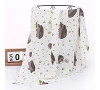 Chickwin Muslins Cloths Baby Swaddle Blanket Cotton Soft Large Nordic Muslins Receiving Blanket for Girls & Boys, Swaddle Wrape for Newborn Infant, Perfect Shower Gifts (Hedgehog,120x110cm)