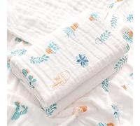 Chickwin Muslins Swaddle Blanket Baby Newborn Soft 6 Layers Cotton Muslins Cloths Cartoon Print Bath Towel Toddler Baby Shower Pram Cot Bed Sleeping Throw (Cactus,110x110cm)