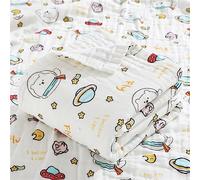 Chickwin Muslins Swaddle Blanket for Newborn/Baby, Soft Comfortable 6 Layers of Cotton Muslins Cloths Bath Towel Toddler Baby Shower Pram Cot Bed Sleeping Throw (110x110cm,Outer Space)