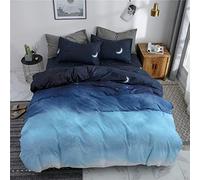 Chickwin Night Sky Bedding Set, Star Printing 4 Piece(Zipper Duvet Cover Set, 2 Pillowcases and Sheet) 100% Microfiber Polyester Single Double King Size Bed Easy Care (Night Sky,220x230cm)