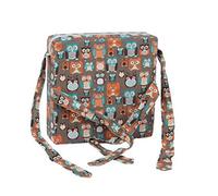 Chickwin Owl Printed Baby Booster Seat Cushion, Square Dismountable Highchair Booster Cushion Heightening Dining Chairs Pad for Toddler Kids Child Boy Girl - Washable (32.5x32.5x8cm,Brown owl)