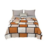 Chickwin Patchwork Flannel Fleece Throw Blanket, Zebra Print Fluffy Blankets Large Thick Warm Throw Blanket Winter Blanket Sofa Throws Durable Soft Cozy Bedspread (200x230cm,Orange + Beige)