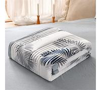 Chickwin Plaid Quilted Bedspread Single Double King Size, Coverlets Lightweight Microfiber Comforter Easy Care Sofa Blanket Throw for All Season (Tropical plants,180x200cm)