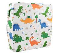 Chickwin Printed Baby Booster Seat Cushion, Square Dismountable Highchair Booster Cushion Heightening Dining Chairs Pad for Toddler Kids Child Boy Girl ? Washable (32x32x8cm,White Dinosaur)