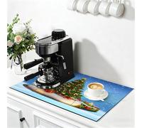 Chickwin Quick-Drying Mat, 3D Christmas Tree Printed Diatomaceous Washable Sink Mat, Non-Slip Quick Absorbent Drainer for Kitchen Sink Coffee Machine Dish Rack Marble Worktop (a,30x40cm)