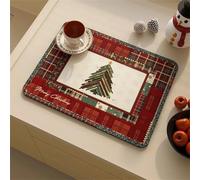 Chickwin Quick-Drying Mat, Christmas Pattern Diatomaceous Washable Sink Mat, Non-Slip Quick Absorbent Drainer for Kitchen Sink Coffee Machine Dish Rack Marble Worktop (Christmas tree,40x50cm)