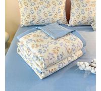Chickwin Quilted Bedspread, 4.5 tog Microfibre Soft Warm Quilt Bedspread Reversible Bed Coverlet Bed Quilt Throw Single Double King Size, All Season/Easy Care (Leaf B,200x230cm)