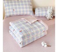 Chickwin Quilted Bedspread, 4.5 tog Microfibre Soft Warm Quilt Bedspread Reversible Bed Coverlet Bed Quilt Throw Single Double King Size, All Season/Easy Care (Cherry B,180x200cm)