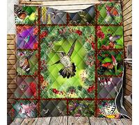 Chickwin Quilted Bedspread Single Double King Size, 3D Animal Coverlets Lightweight Microfiber Comforter Easy Care Sofa Blanket Throw for All Season (Bird,200x230cm)