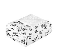 Chickwin Quilted Bedspreads, 3D Floral Flowers Print Coverlets Microfiber Embossed Coverlets Autumn Winter Quilt Bed Throw for Single Double King & Super King Size (Black Flowers,220x240cm)
