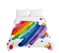 Chickwin Quilted Bedspreads, Rainbow Colorful Print Quilt Bedspread Microfiber Bed Coverlets Quilt Bed Throw Soft Bedpreads Bedroom Decor for All Season (150x200cm,Watercolor)