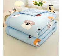 Chickwin Quilted Bedspreads Single Double King, Children Cartoon Animal Reversible Lightweight Microfiber Coverlets Comforter Easy Care Sofa Blanket Throw for All Season (Dog,180x200cm)