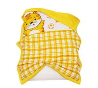Chickwin Quilted Throw Baby Kids Bedspread Coverlets, Reversible Cartoon Cotton Filling Lightweight Microfiber Comforter Easy Care Sofa Blanket Throw for Couch Sofa (Plaid Tiger,120x150cm)