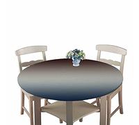 Chickwin Round Fitted Tablecloth Waterproof Dust-Proof Wipe Clean Solid Color Multicolor Table Cover Elastic Edged, Table Protector for Kitchen Patio Dining Room (black,100cm)