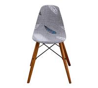Chickwin Shell Dining Chair Cover, Geometric Style Scandinavian Dining Chair Covers/Chair Slipcovers Set of 1 2 4 6, Stretch Chair Protector for Round Back Chair (4 Pieces,Feather)