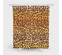 Chickwin Shower Curtain for Bathroom with 12 Hooks, 3D Black White Graffiti Printing Pattern Washable Waterproof Polyester Fabric Decor Bath Curtain (180x180cm,Leopard print)
