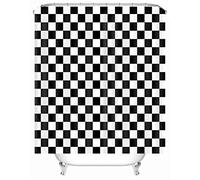 Chickwin Shower Curtains Bathroom, 3D Print Shower Curtains Mould Proof Resistant Washable Shower Curtain Liner Waterproof Bath Curtain with 12 Hooks (Checkerboard,200x240cm)