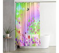 Chickwin Shower Curtains Bathroom, 3D Print Shower Curtains Mould Proof Resistant Washable Shower Curtain Liner Polyester Waterproof Bath Curtain with 12 Hooks (130x180cm,Flowers & Birds)