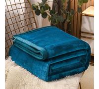 Chickwin Simple Style Flannel Fleece Throw Blanket, Solid Color Fluffy Blankets Microfiber Throw Blanket Warm Thick Soft Comfortable Sofa Throws Winter Blanket for Bed (90x100cm,Peacock Blue)