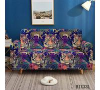 Chickwin Sofa Slipcovers Settee Couch Sets, 3D Forest Tiger Printing Washable Removable Stretch Fabric Elastic Pet Protector Chair Slipcovers for Sofas Home Decor (Blue tiger,3 Seater)