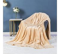 Chickwin Solid Color Flannel Blanket Throw Large for Sofa Warm Cozy Fluffy Blanket Soft Fleece Blankets Lightweight Microfiber Throw Blanket for Bed Couch Chairs (50x70cm,Champagne)