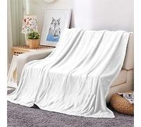 Chickwin Solid Color Fleece Blanket Throw Large for Sofa, Fluffy Blanket Soft Warm Flannel Blankets Lightweight Microfiber Throw Blanket for Bed Travel Couch Chairs (80x120cm,White)