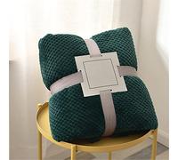 Chickwin Solid Color Fluffy Flannel Blanket Throw Large for Sofa Warm Cozy Fluffy Blanket Soft Fleece Blankets Lightweight Microfiber Throw Blanket for Bed Couch Chairs (100x150cm,Dark green)