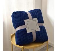 Chickwin Solid Color Fluffy Flannel Blanket Throw Large for Sofa Warm Cozy Fluffy Blanket Soft Fleece Blankets Lightweight Microfiber Throw Blanket for Bed Couch Chairs (45x65cm,Dark blue)