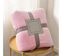 Chickwin Solid Color Fluffy Flannel Blanket Throw Large for Sofa Warm Cozy Fluffy Blanket Soft Fleece Blankets Lightweight Microfiber Throw Blanket for Bed Couch Chairs (100x150cm,Light pink)