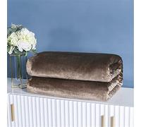 Chickwin Solid Color Fluffy Flannel Blanket Throw Large for Sofa Warm Cozy Fluffy Blanket Soft Fleece Blankets Lightweight Microfiber Throw Blanket for Baby Bed Couch Chairs (Coffee,120x200cm)