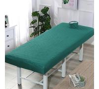 Chickwin Solid Colour Beauty Bed Cover, Massage Bed Cover with Face Hole, Padded Cotton Massage Table Cover Washable Beauty Spa Fitted Sheets (Dark Green,70x190cm)