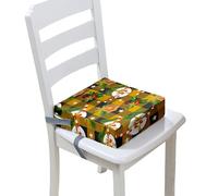 Chickwin Toddler Baby Booster Seat, Kid Infant Dining Chair Pads Christmas Print Washable Chair Increasing Cushion Child Dismountable Portable Travel Cushion with Straps (Lattice,32x32x8cm)